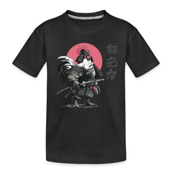 Imprimé d’armure samouraï coq - T-shirt bio Premium Enfant - noir - Devant
