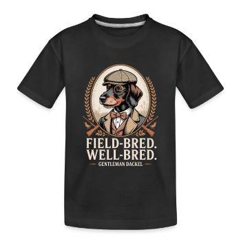 Gentleman Dackel - Kinder Premium Bio T-Shirt - Schwarz - Vorne