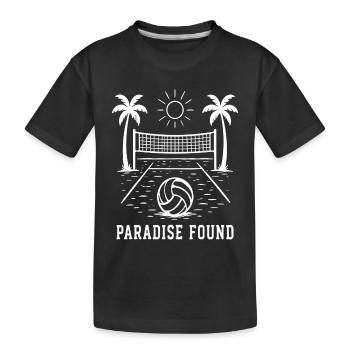 Paradise Found Beach Volleyball Sommer Paradies - Kinder Premium Bio T-Shirt - Schwarz - Vorne