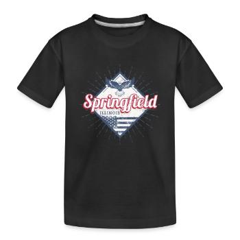 Springfield City, Illinois, United States, USA - Kids' Premium Organic T-Shirt - black - Front