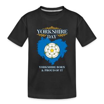 Journée du Yorkshire Fier de lui Drapeau rose du Yorkshire - T-shirt bio Premium Enfant - noir - Devant
