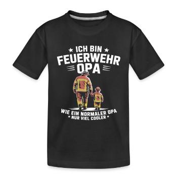 Feuerwehr Opa Cooler Großvater Spruch - Kinder Premium Bio T-Shirt - Schwarz - Vorne