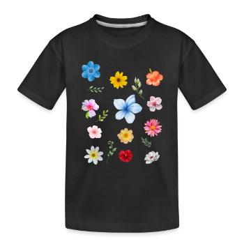 Spring is Coming - Kids' Premium Organic T-Shirt - black - Front