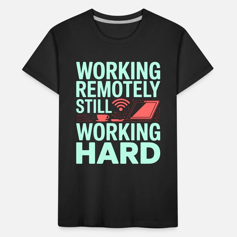 Remote Developer Working Remotely Web Programmer Kinder Premium Bio T-Shirt