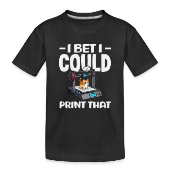 Je parie que je peux imprimer le chat de l’imprimante 3D - T-shirt bio Premium Enfant - noir - Devant