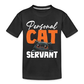 Chat Serviteur Chat Amoureux des Chats - T-shirt bio Premium Enfant - noir - Devant