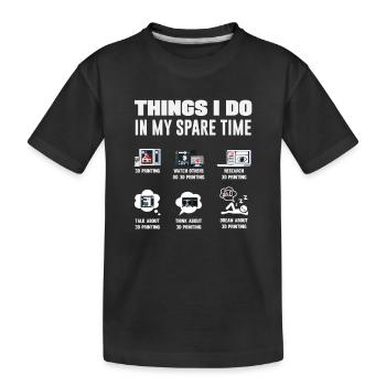 Choses que je fais pendant mon temps libre : impression 3D - T-shirt bio Premium Enfant - noir - Devant