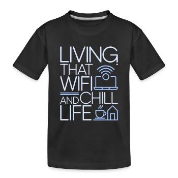 Remote Developer Living That WiFi Web Developer - Kids' Premium Organic T-Shirt - black - Front