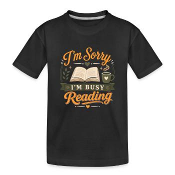One more chapter Bookworm bookworm - Kids' Premium Organic T-Shirt - black - Front