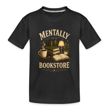 Bibliothek Bücherwurm Fiction Fan Design - Kinder Premium Bio T-Shirt - Schwarz - Vorne