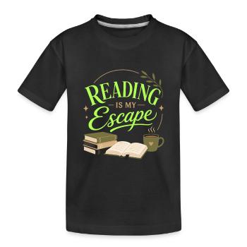 Bücherfan Literatur Liebhaber Lesen Motiv - Kinder Premium Bio T-Shirt - Schwarz - Vorne