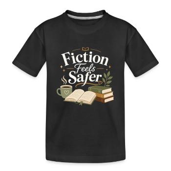 Motif de la bibliothèque de fans de romans urbains - T-shirt bio Premium Enfant - noir - Devant