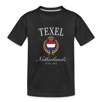 Couronne des armoiries Texel – Souvenir de voyage aux Pays-Bas - T-shirt bio Premium Enfant - noir - Devant