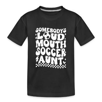 La tante de foot bruyante de quelqu’un - T-shirt bio Premium Enfant - noir - Devant