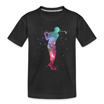 Golfeur Golfeur Espace Hommes Enfants Golfeurs - T-shirt bio Premium Enfant - noir - Devant