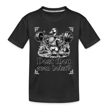 Hehst du überhaupt mittelalterliche Ritter auf - Kinder Premium Bio T-Shirt - Schwarz - Vorne
