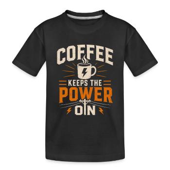 Kaffee hält Die Stromversorgung Aufrecht - Kinder Premium Bio T-Shirt - Schwarz - Vorne