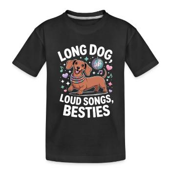 Dachshund Disco - T-shirt bio Premium Enfant - noir - Devant