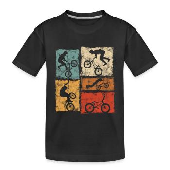 Cascades de BMX Bike Biker dans un style rétro - T-shirt bio Premium Enfant - noir - Devant
