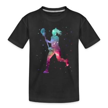 Lacrosse Joueur Espace Lacrosse féminin Filles - T-shirt bio Premium Enfant - noir - Devant