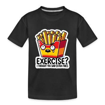 Faire de l’exercice ? Je croyais que tu avais dit frites en plus - T-shirt bio Premium Enfant - noir - Devant