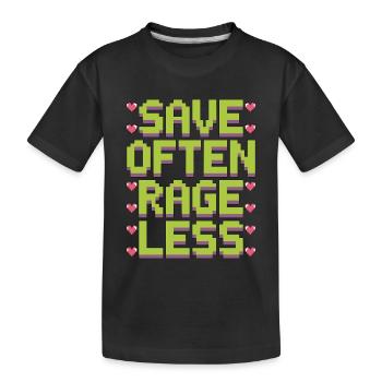 Développeur de jeux Sauvegarde Souvent moins Développeur Web - T-shirt bio Premium Enfant - noir - Devant