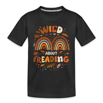 Lecture Passion – Arc-en-Ciel Bohème & Léopard - T-shirt bio Premium Enfant - noir - Devant