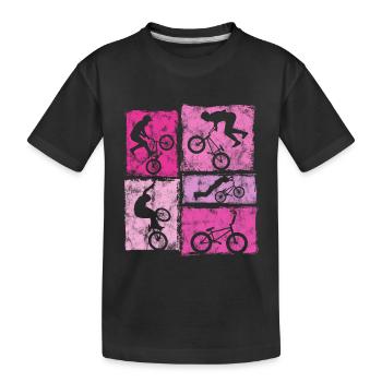 Cascades de BMX à vélo dans un style rétro pour femmes et filles - T-shirt bio Premium Enfant - noir - Devant