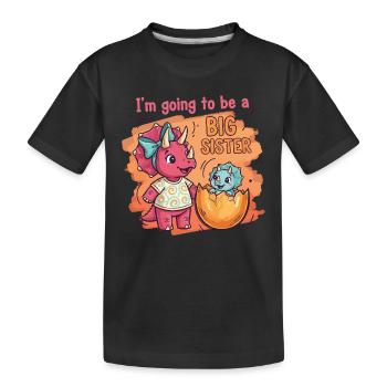 Révélation du sexe baby shower grande sœur bébé - T-shirt bio Premium Enfant - noir - Devant