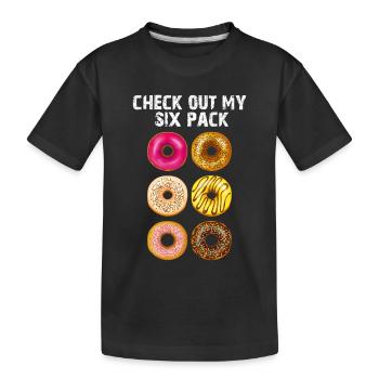 Check out My Six Pack Donuts Funny Gym Food Gift - Kids' Premium Organic T-Shirt - black - Front