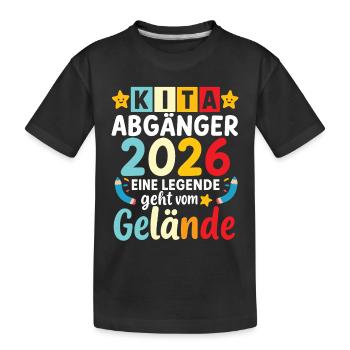 Kita Abgänger 2026 Eine Legende Geht Vom Gelände  - Kinder Premium Bio T-Shirt - Schwarz - Vorne