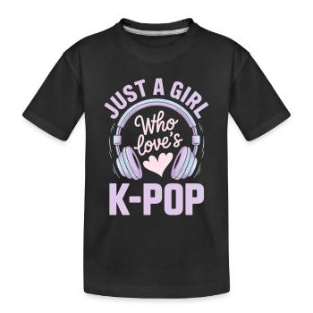 k pop - Kids' Premium Organic T-Shirt - black - Front