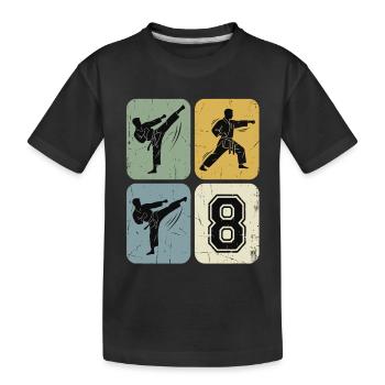 8 Geburtstag Karate Kampfsport - Kinder Premium Bio T-Shirt - Schwarz - Vorne