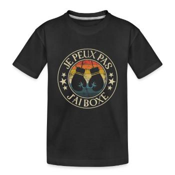 Je Ne Peux Pas J'ai Boxe - Kinder Premium Bio T-Shirt - Schwarz - Vorne