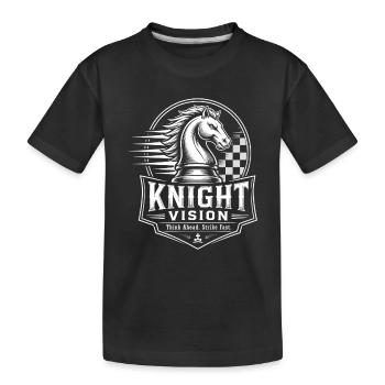 Knight Vision Schach Motiv - Kinder Premium Bio T-Shirt - Schwarz - Vorne