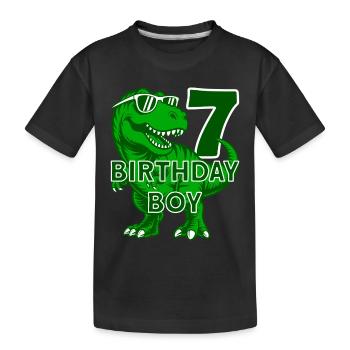 DINO 7 ANS DINOSAURE 7E ANNIVERSAIRE - T-shirt bio Premium Enfant - noir - Devant