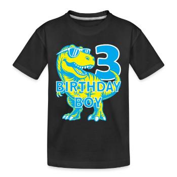 DINO 3 YEARS DINOSAUR 3RD BIRTHDAY - Kids' Premium Organic T-Shirt - black - Front