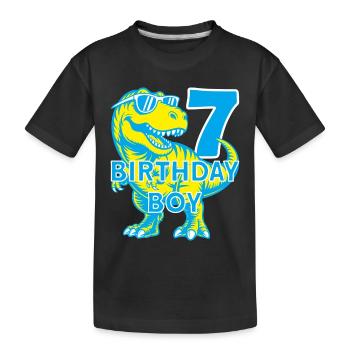 DINO 7 ANS DINOSAURE 7E ANNIVERSAIRE - T-shirt bio Premium Enfant - noir - Devant