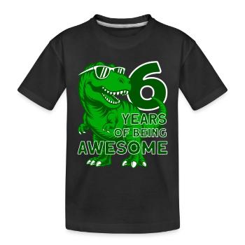 DINO 6 ANS DINOSAURE 6E ANNIVERSAIRE - T-shirt bio Premium Enfant - noir - Devant