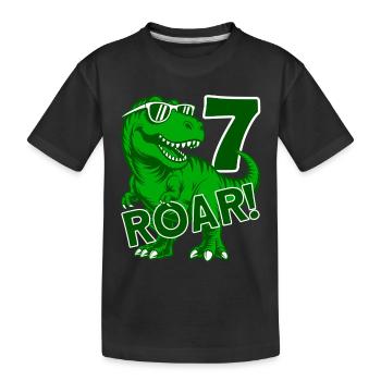 DINO 7 ANS DINOSAURE 7E ANNIVERSAIRE - T-shirt bio Premium Enfant - noir - Devant