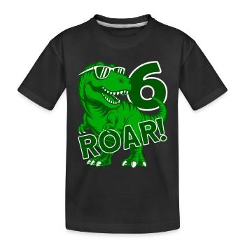 DINO 6 ANS DINOSAURE 6E ANNIVERSAIRE - T-shirt bio Premium Enfant - noir - Devant