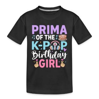 Prima of The K-Pop Birthday Girl - Kinder Premium Bio T-Shirt - Schwarz - Vorne