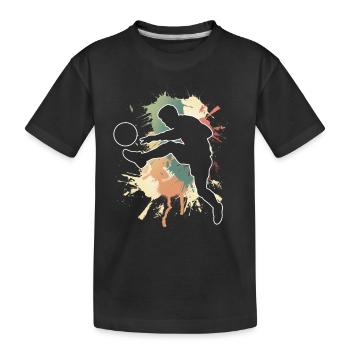 Football, joueurs de football en cours de football - T-shirt bio Premium Enfant - noir - Devant