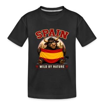 Taureau d’Espagne sauvage par nature Drapeau espagnol - T-shirt bio Premium Enfant - noir - Devant