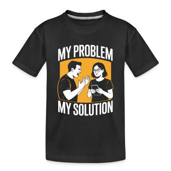 Développeur d’applications mobiles : mon problème : ma mère de pictogrammes - T-shirt bio Premium Enfant - noir - Devant