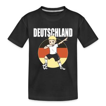 Deutschland Fussball Fan Shirt 2026 Fußball Trikot - Kinder Premium Bio T-Shirt - Schwarz - Vorne