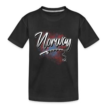 Canne à pêche norvégienne - T-shirt bio Premium Enfant - noir - Devant