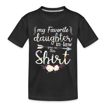 My Favorite Daughter In Law Bought Me This Floral - Kids' Premium Organic T-Shirt - black - Front