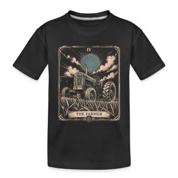 Tracteur drôle style Farmer Tarot Art vintage - T-shirt bio Premium Enfant - noir - Devant