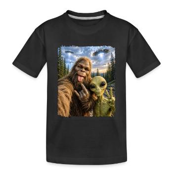 Bigfoot, Alien Rocker, Musique Rock, Main de Rock, OVNI - T-shirt bio Premium Enfant - noir - Devant